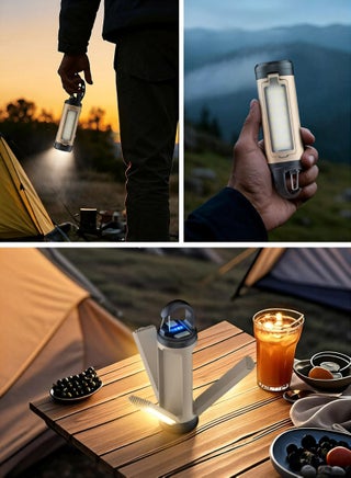 فانوس تخييم LED قابل لإعادة الشحن مع 6 أوضاع إضاءة، لومن عالي السطوع، فانوس USB LED خارجي قابل للطي ومحمول مع خطاف تعليق للتخييم والمشي لمسافات طويلة والفناء الخلفي وحالات الطوارئ. - view 5